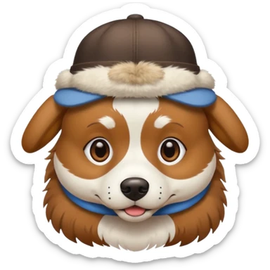 Dog wearing hat sticker