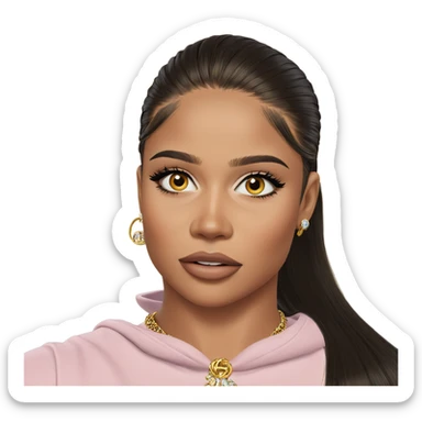 portrait of a girl with jewelry sticker