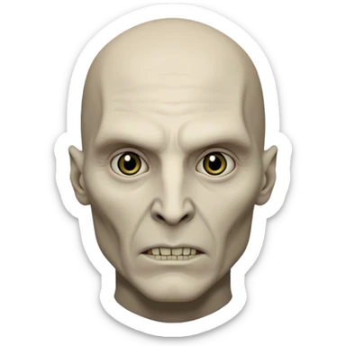 lord voldemort volto magro e di carnagione pallida senza il naso, sguardo cupo sticker