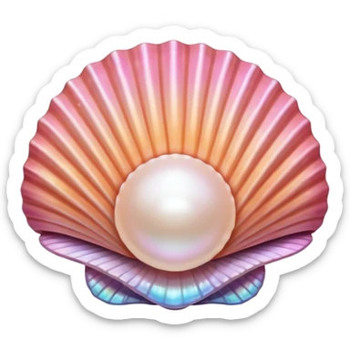 seashell with a pearl, with pink and peachy tones  sticker