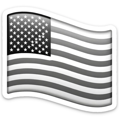 American flag emoji but in black and white sticker