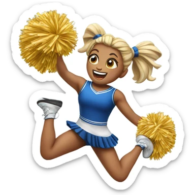 Jumping Cheerleader pigtails  sticker