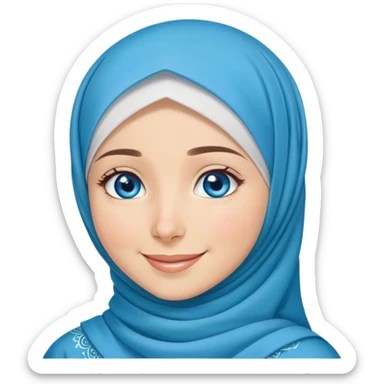 Turkish beautiful finish Konya girl blue eyes with hijab and islamic dress she’s Face with Tears of Joy sticker
