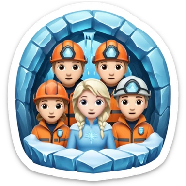 rescuers frozen in a cave sticker