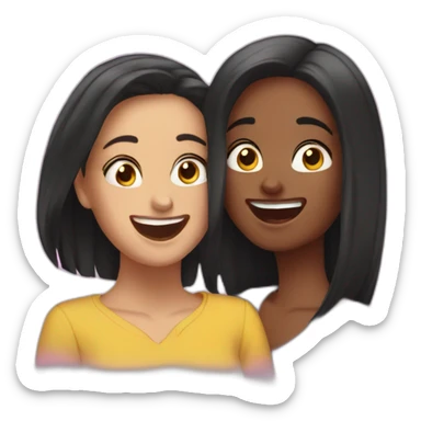 julia and elena having fun sticker