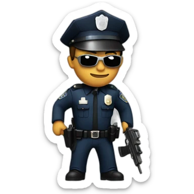 Police cop with a gun sticker