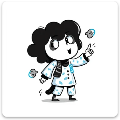 ice-themed AI character, futuristic, glowing blue, digital elements, hand drawn doodle style sticker