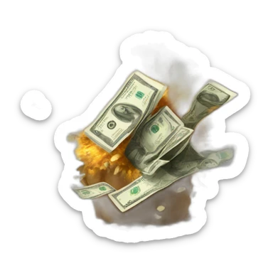 explosion of money sticker