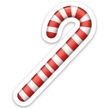 Rainbow Cane: Multicolored candy cane with bright stripes. sticker