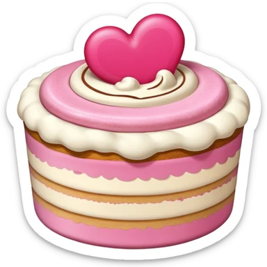 Pink Tiramisu With Heart sticker