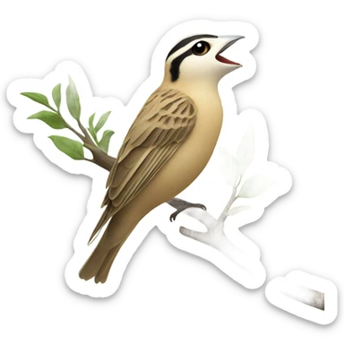 A lark sings while sitting on a branch sticker