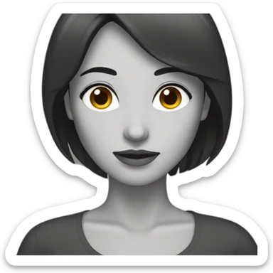 Femme brune au carre sticker