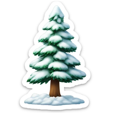 Pine Tree With Snow on It sticker