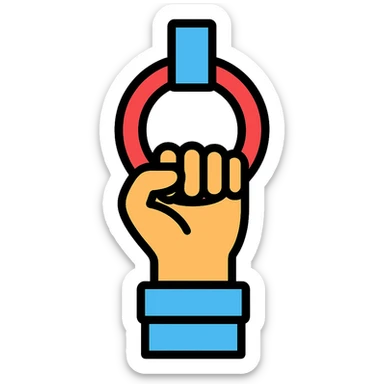color outline icon of a hand gripping a handle sticker