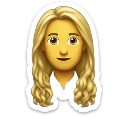 long hair executive sticker