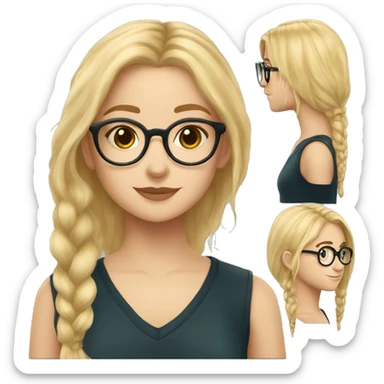 teenage girl with blond hair and glasses harry potter sticker