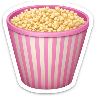 large pink bowl full of popcorn sticker