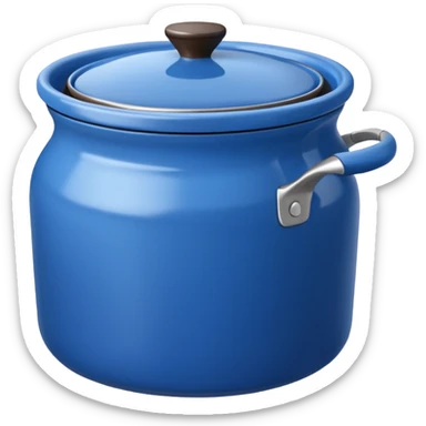 an empty blue kitchen pot sticker