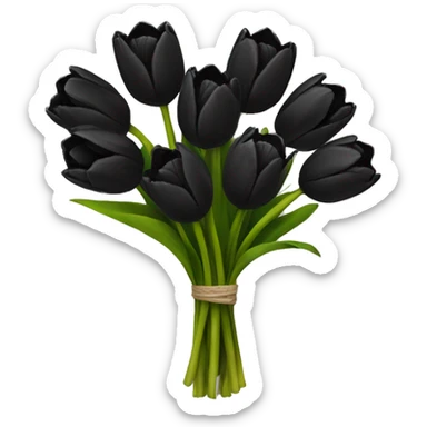 black tulips bouquet sticker