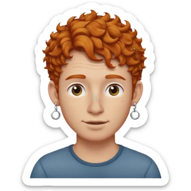 im short curly ginger haired guy and also have 2 earring on my left ear and 1 nose piercing sticker