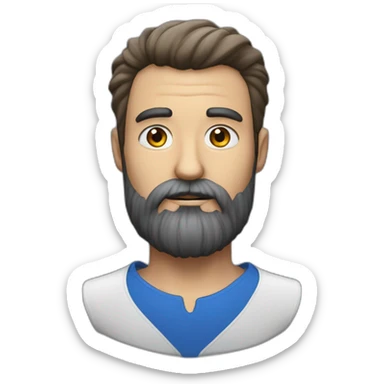 homme chauve barbe longue poivre et sel yeux bleus sticker