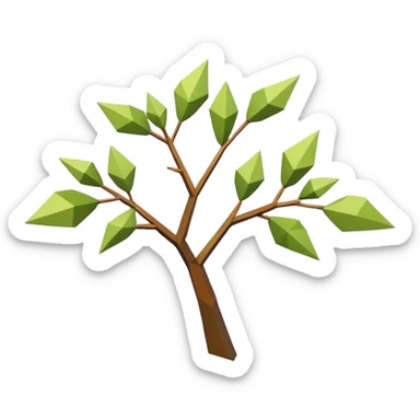 low poly branch white godly   sticker