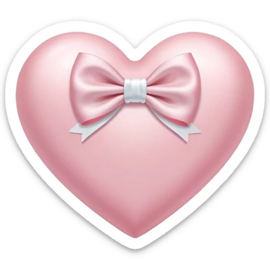light pink heart with white bow on right top sticker