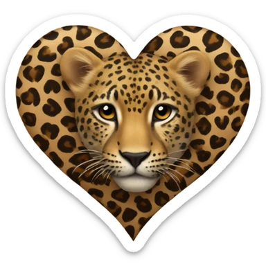 Heart with leopard heart sticker