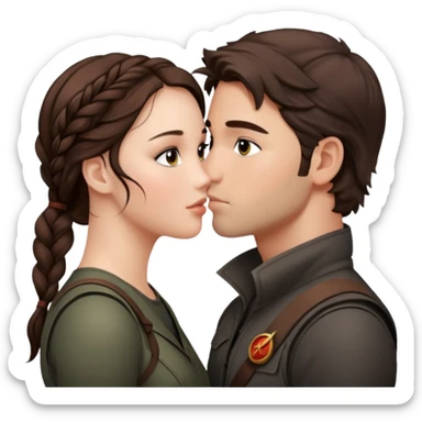 Katniss Everdeen kissing Gale Hawtorne sticker