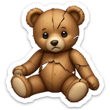 Broken teddy sticker