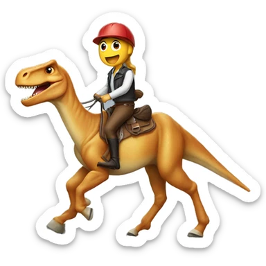 Horse riding a dinosaur sticker
