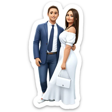 casual outdoor couple portrait sticker