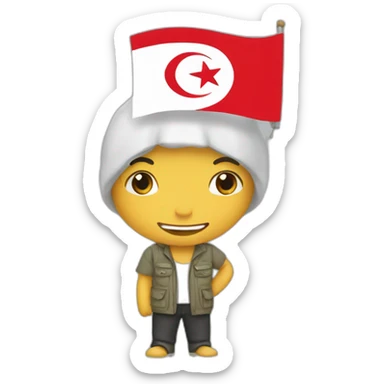 yas with tunisia flag sticker