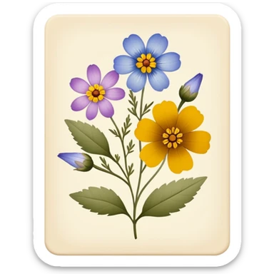 Pressed Flower Card sticker