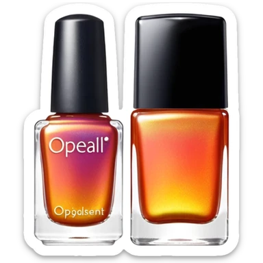 Colorshifting shimmering fire effect opalescent, gorgeous Nail polish, translucent bottle sticker