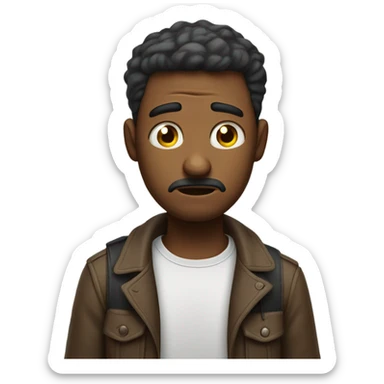 man is stressed because so many people unfollowed him on instagram using his phone sticker