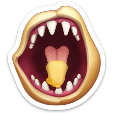 Dog maw open showing inside mouth sticker