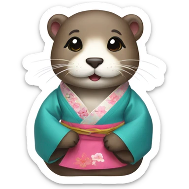 An Korean hanbok otter sticker