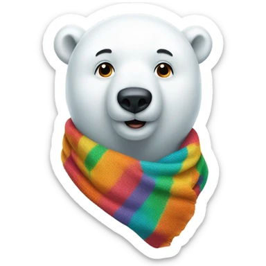 Polar bear wearing scarf sticker