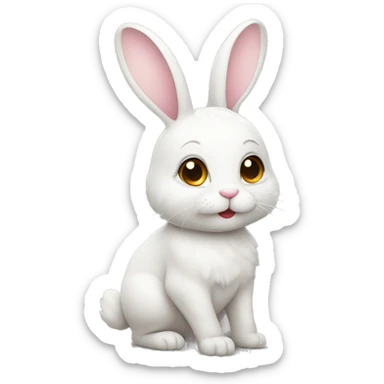 cute bunny with classes sticker
