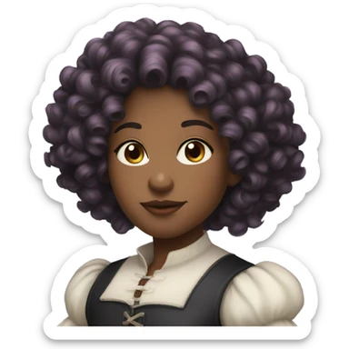 Three musketeers dark black women lilac curly hair sticker