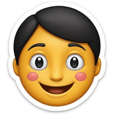 Black and smilying emoji, remove frackles sticker