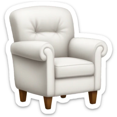 white Cozy armchair with pillow in the back sticker