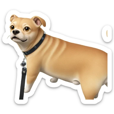 realistic collar on grass dog sticker