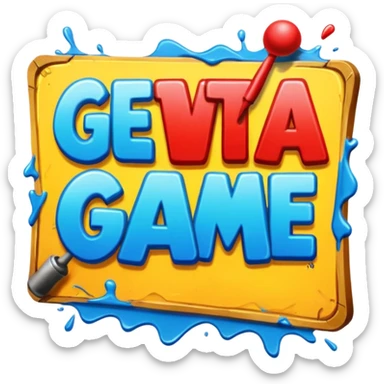 Paint that says "Get outta my game!!" sticker