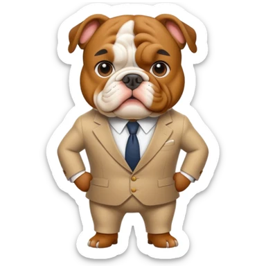 bulldog guide character in a classic English suit sticker