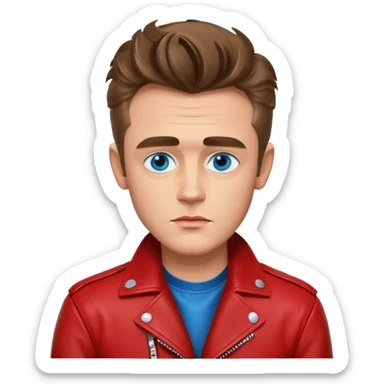 James Dean with blue eyes red jacket sticker