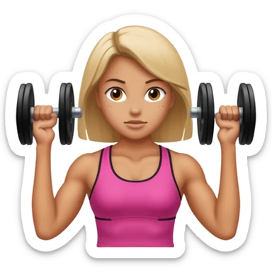 girls lifting weights sticker
