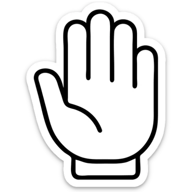 hand emoji, minimal outlined icon, black lines, no fill, modern look sticker