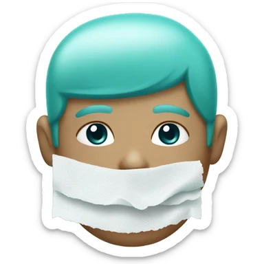 White and teal Wipes sticker